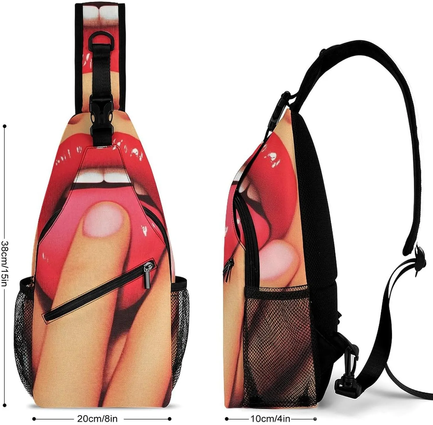 Womens Casual Shoulder Bag African American Black Women Sexy Girl Crossbody Sling Bag Large Capacity Adjustable Gym Chest Bag for Travel Sports Hiking