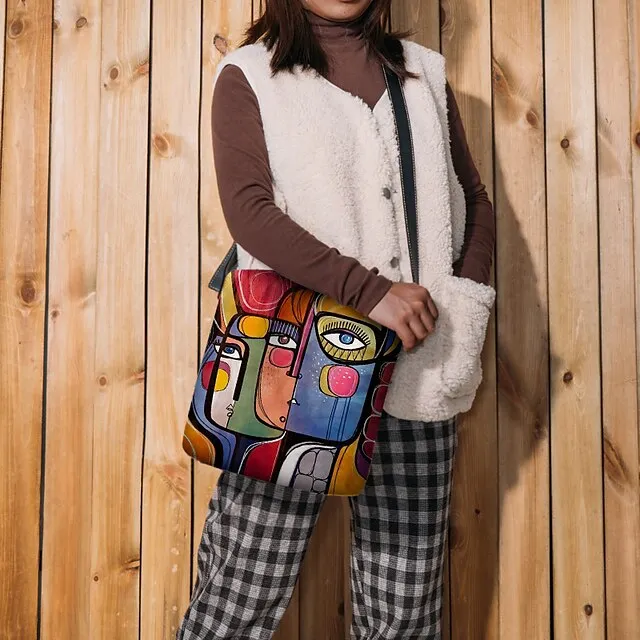 Women's Crossbody Bag Shoulder Bag Fluffy Bag Polyester Outdoor Daily Holiday Print Large Capacity Lightweight Durable Character
