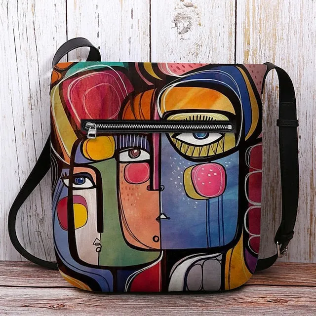 Women's Crossbody Bag Shoulder Bag Fluffy Bag Polyester Outdoor Daily Holiday Print Large Capacity Lightweight Durable Character