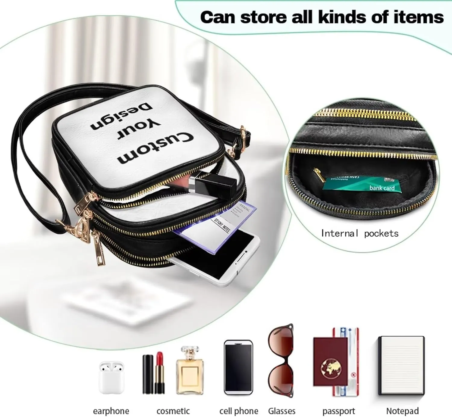 Womens Crossbody Bag Small Messenger Bag Crossbody Purse Cell Phone Bag Wallet Purses Adjustable Strap