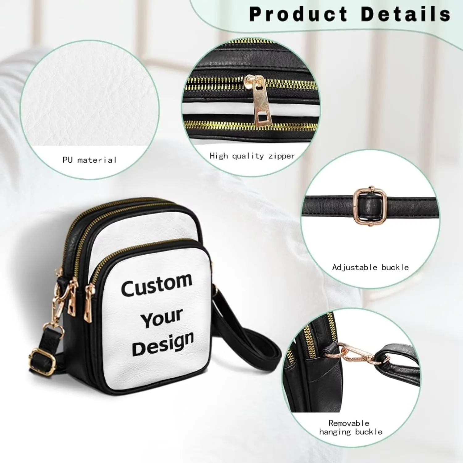Womens Crossbody Bag Small Messenger Bag Crossbody Purse Cell Phone Bag Wallet Purses Adjustable Strap