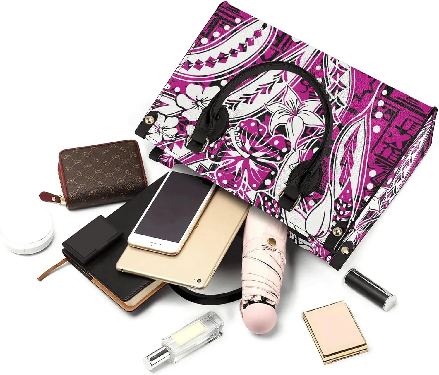 Women'S Crossbody Bag Square Tote Large Capacity Shoulder Bag Polynesian Hawaiian Pattern Custom Women'S Bag