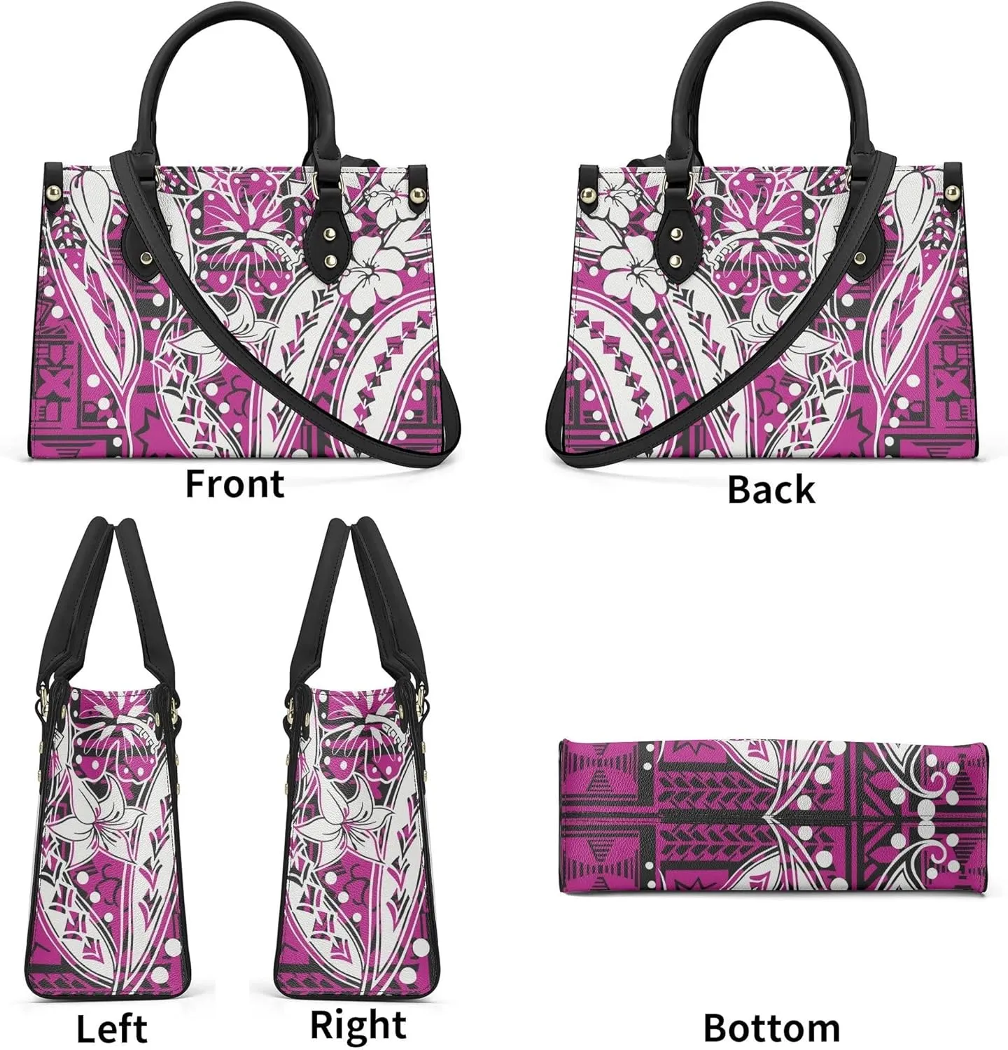 Women'S Crossbody Bag Square Tote Large Capacity Shoulder Bag Polynesian Hawaiian Pattern Custom Women'S Bag