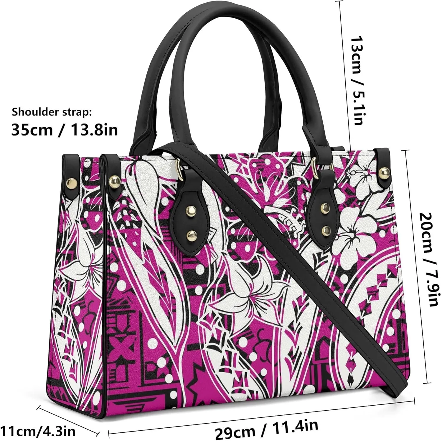 Women'S Crossbody Bag Square Tote Large Capacity Shoulder Bag Polynesian Hawaiian Pattern Custom Women'S Bag