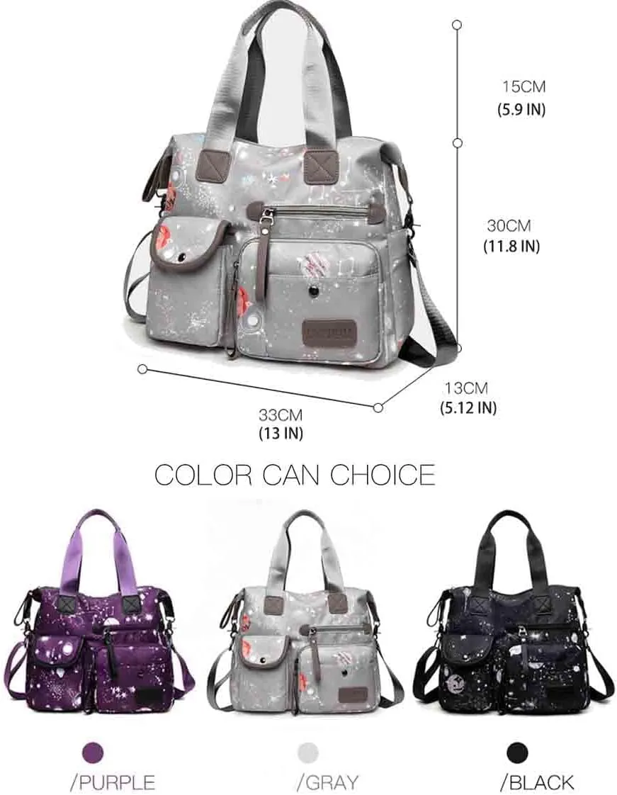 Women's Fashion Handbag Canvas One Shoulder Women's Bag Starry Sky Printing Casual Crossbody Bag