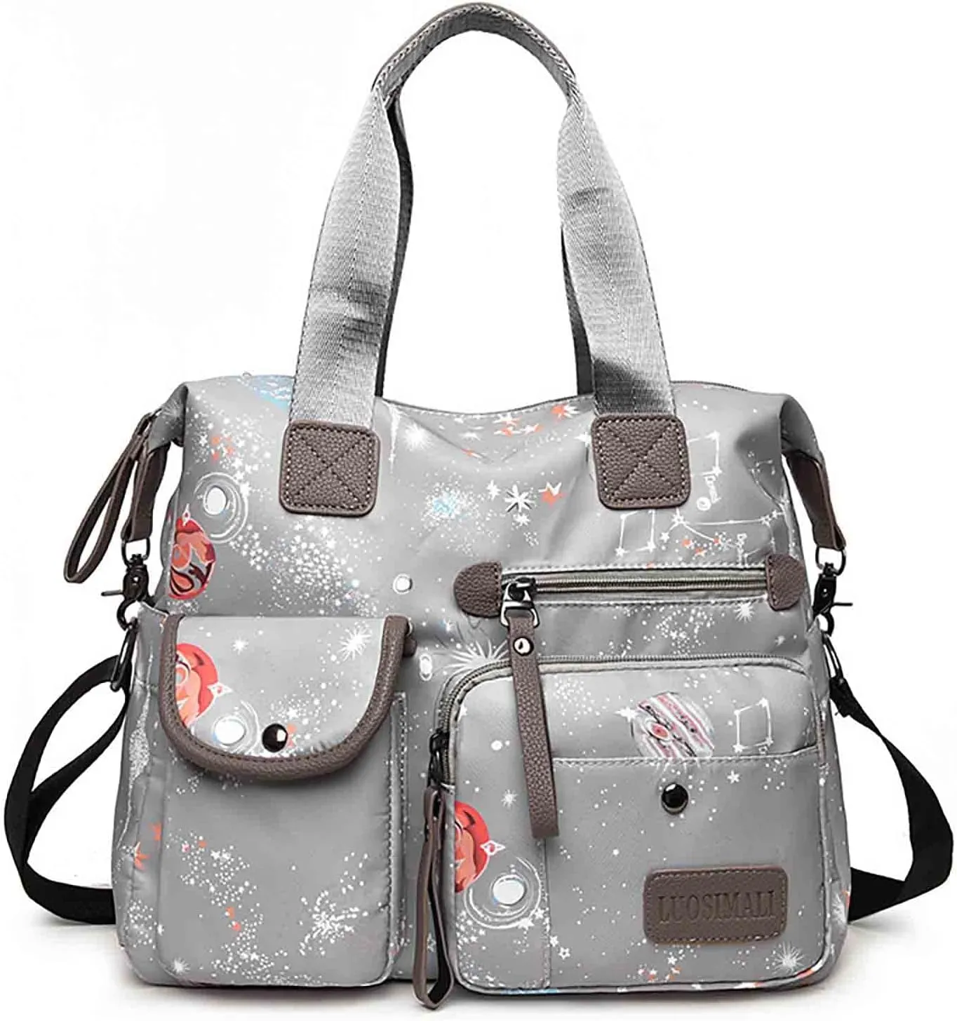 Women's Fashion Handbag Canvas One Shoulder Women's Bag Starry Sky Printing Casual Crossbody Bag