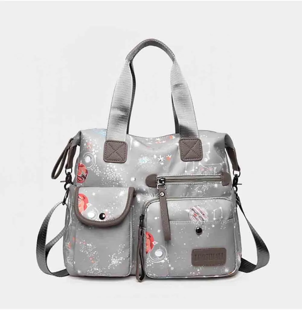 Women's Fashion Handbag Canvas One Shoulder Women's Bag Starry Sky Printing Casual Crossbody Bag