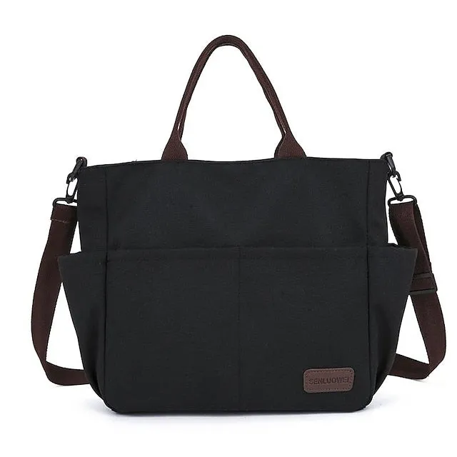 Women's Handbag Crossbody Bag Shoulder Bag Nylon Office Daily Large Capacity Breathable Durable Solid Color Black White khaki