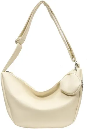 Women's Minimalist Shoulder Bag – Large-Capacity Crossbody Purse, Soft Textured Handbag for Work Travel Daily Use
