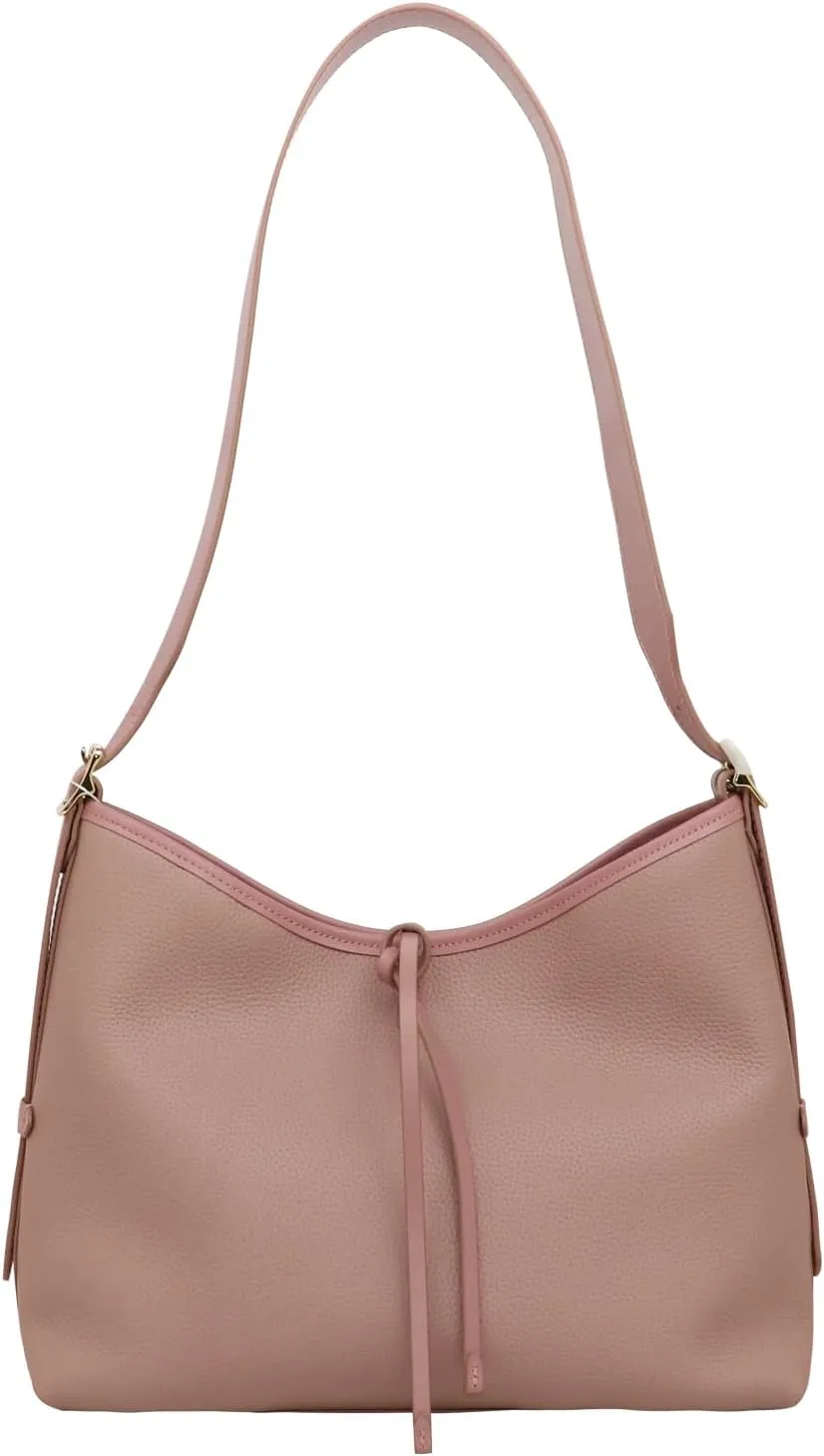 Women's Pleated Cowhide Single Shoulder Crossbody Bag