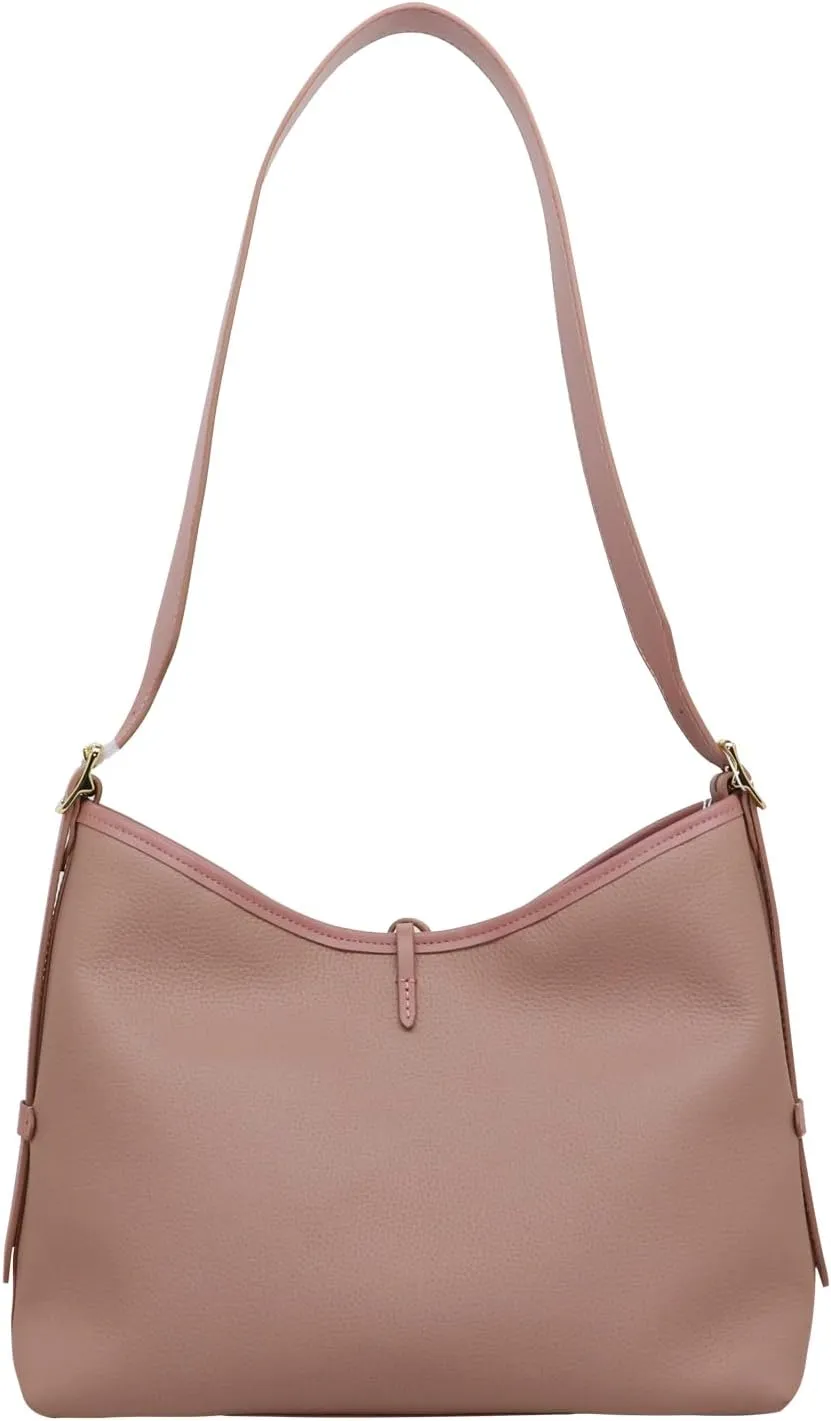 Women's Pleated Cowhide Single Shoulder Crossbody Bag