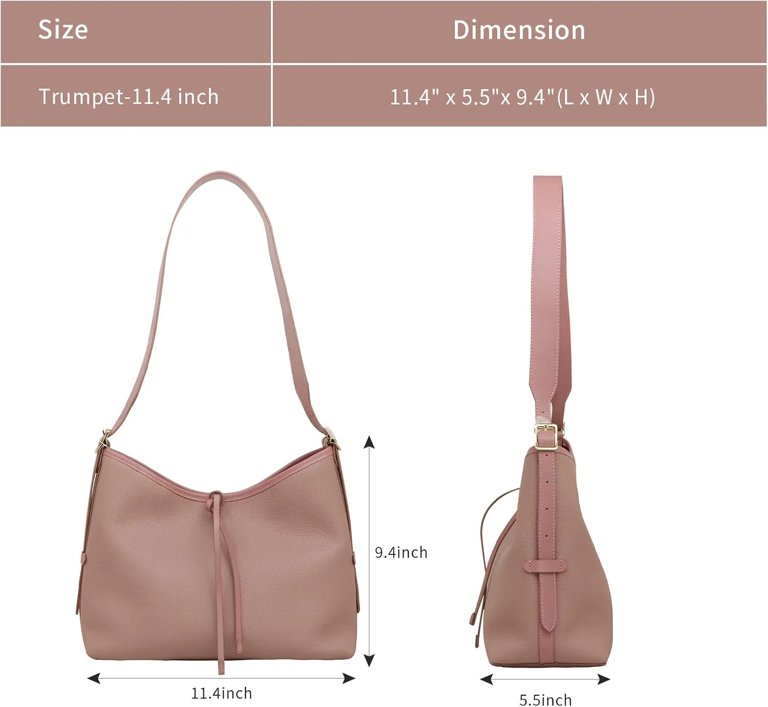 Women's Pleated Cowhide Single Shoulder Crossbody Bag