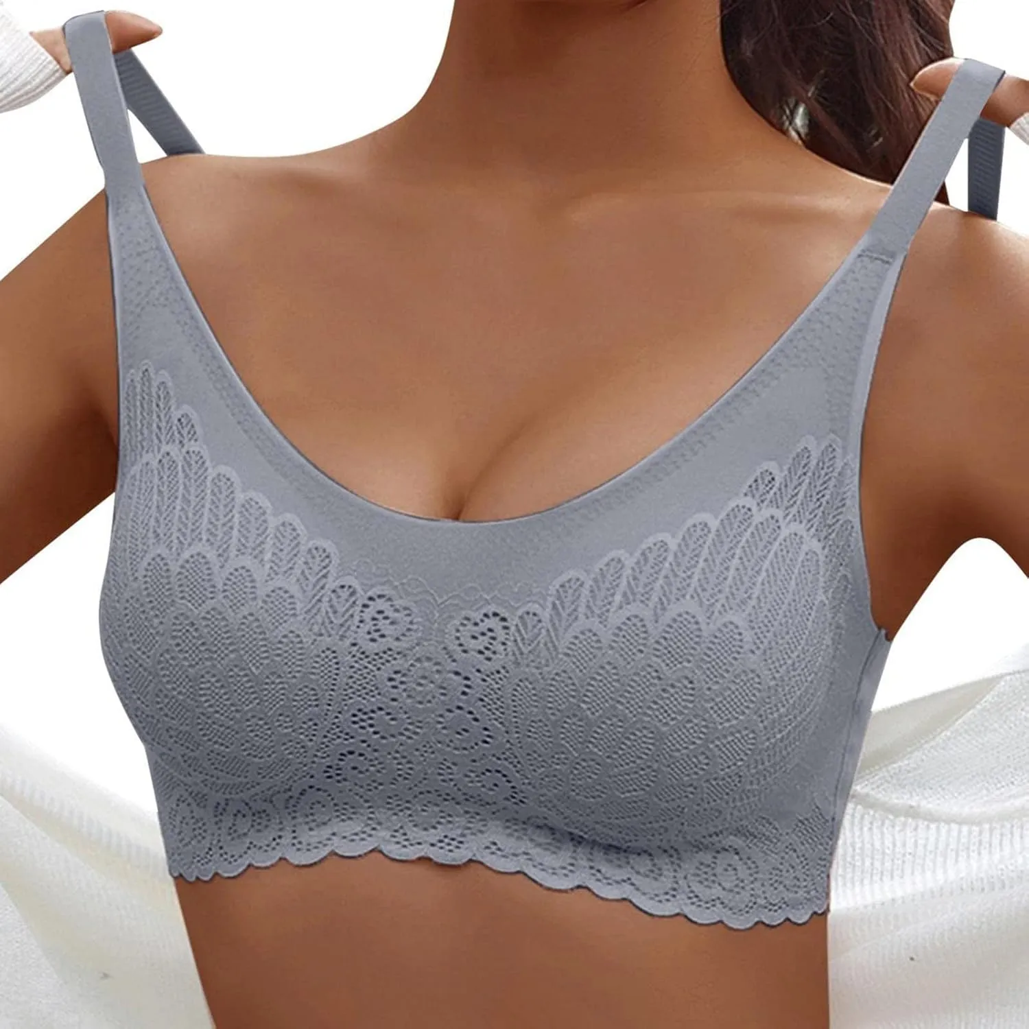 Women's Sleep Wireless Everyday Bra Plus Size Comfort Sports Vest Bra Without Steel Breathable Cool Lightly Sports Bra