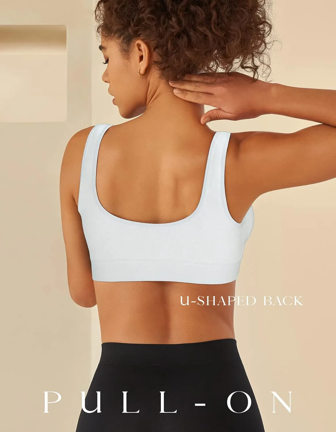 Womens Sports Bras, Yoga Comfort Seamless Stretchy Sports Bra for Women 3 Pack