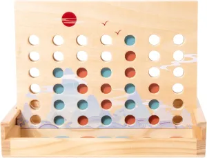 Wooden 4 in a Row Game - Classic Strategy Game for Adults Children-Connecting 4 Same Color Connection Rows- Travel Game Family Checkerboard Game Toys Adult Gift with Unique Printed Patterns.