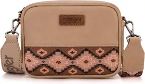 Wrangler Crossbody Bag for Women Aztec Mini Crossover Purse with Guitar Strap