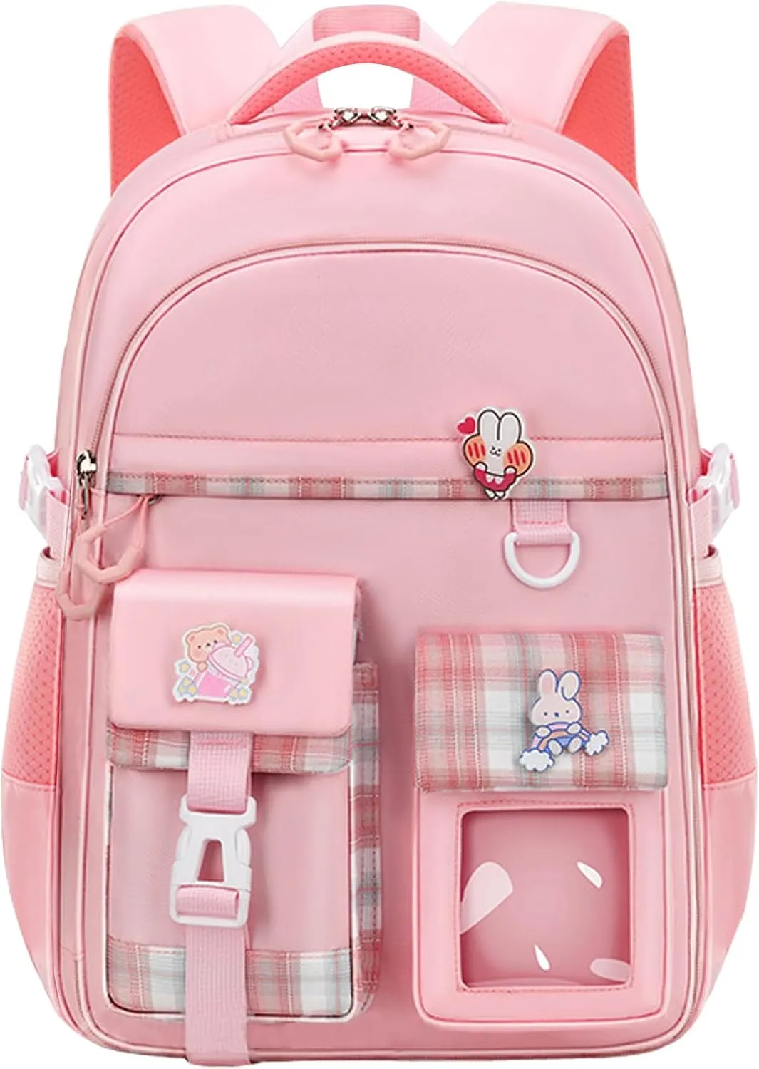 WYCY School Backpacks for Girls Kawaii Backpack Large Capacity Kids School Bag for Girls 6-12 Years Old (Pink)