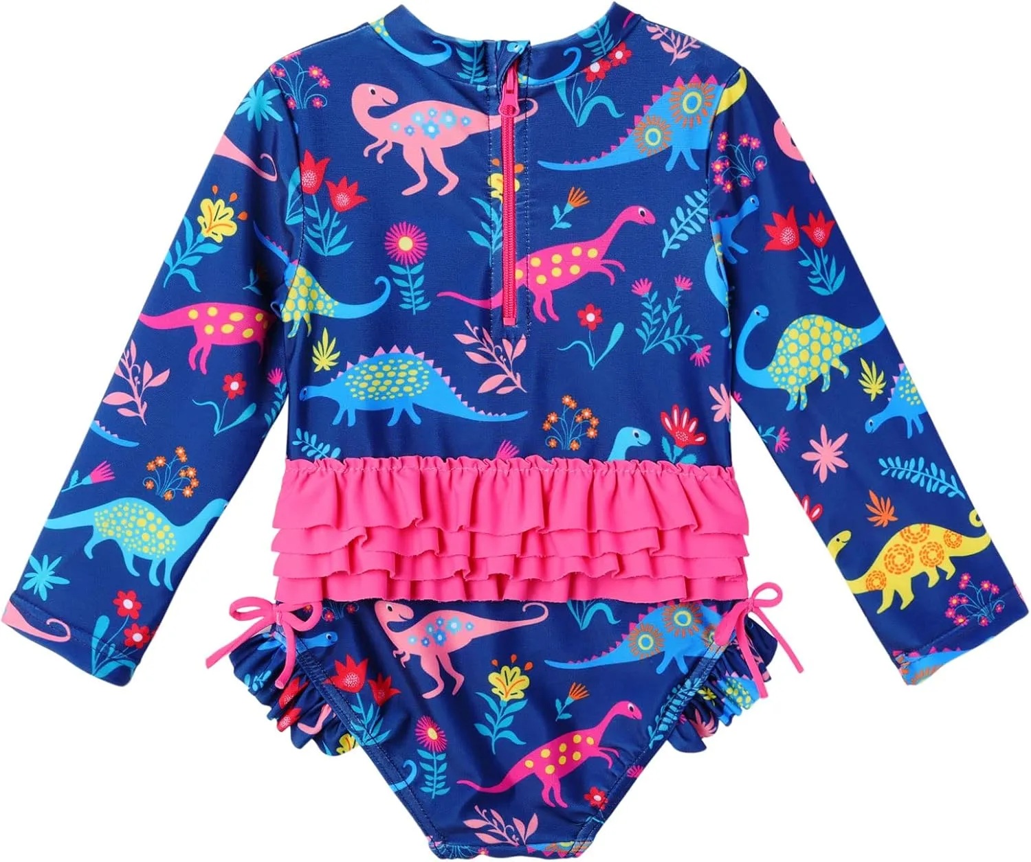 XFGIRLS Baby/Toddler Girls Swimsuit Long Sleeve One-Piece Bathing Suit Rash Guard for Kids UPF 50  Swimwear