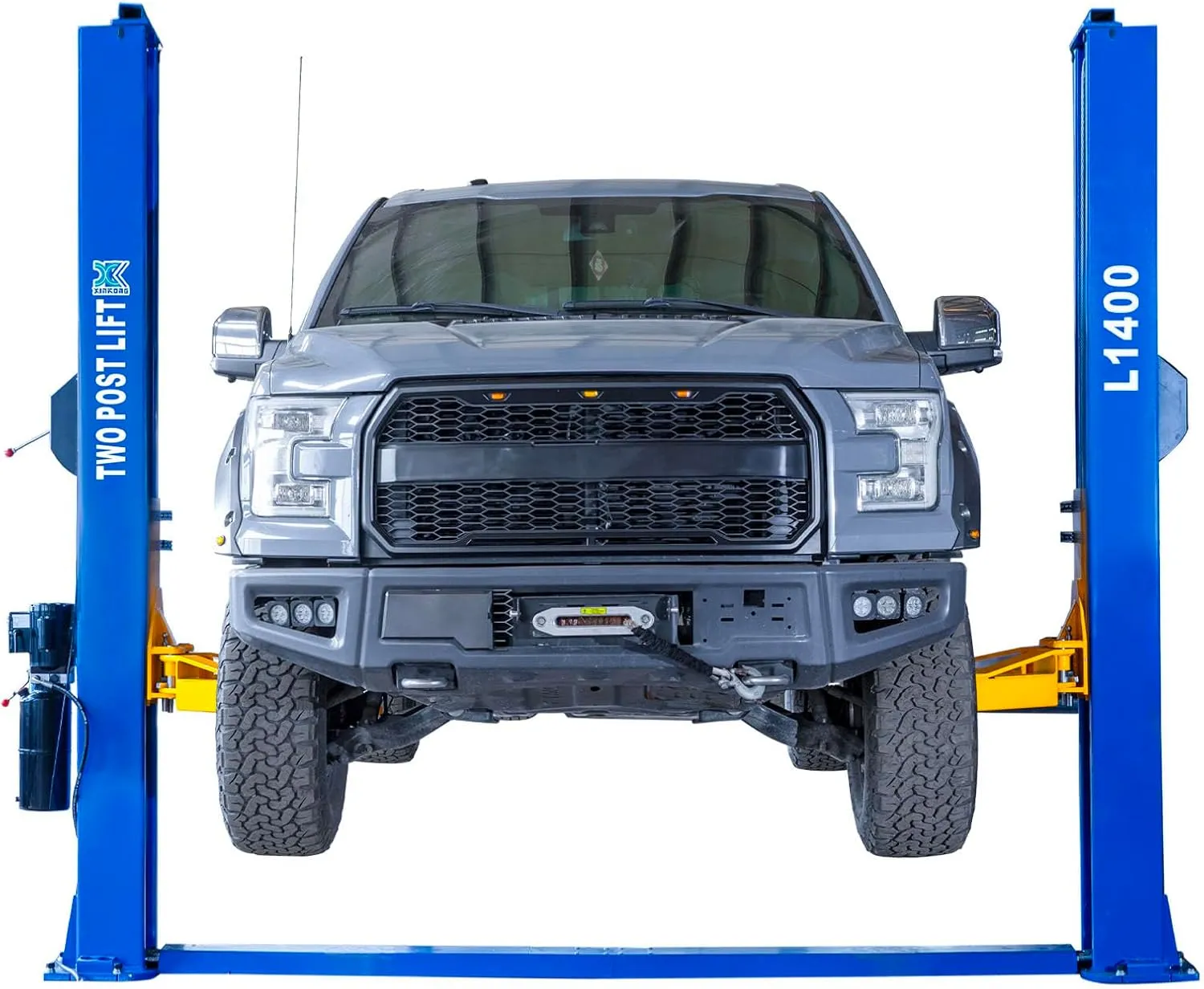 XK 2 Post 1400 Auto Car Lift 14,000 lb Capacity 220V Symmetric Floor Plate 36 Months Parts Replacement
