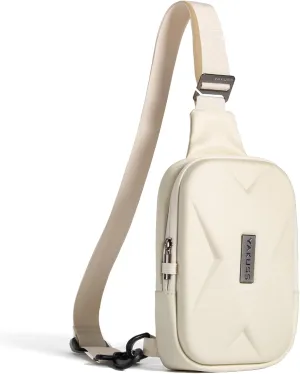 YaKuss Hard Shell Sling Bag, Anti-theft Crossbody Bag for Women Men Lightweight Shoulder Chest Bag Casual Backpack for Travel Daily (Off White)