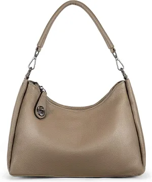 YALUXE Women’s Real Cowhide Leather Shoulder Bag Underarm Handbag Trendy Purse Anti-theft Pocket