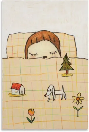 Yoshitomo Nara Posters for Room Contracted Cartoon Classic Painting Poster Canvas Wall Art Posters For Room Aesthetics And Decor Poster For Living Room Bedroom Office Decor 08x12inch(20x30cm) Unframe