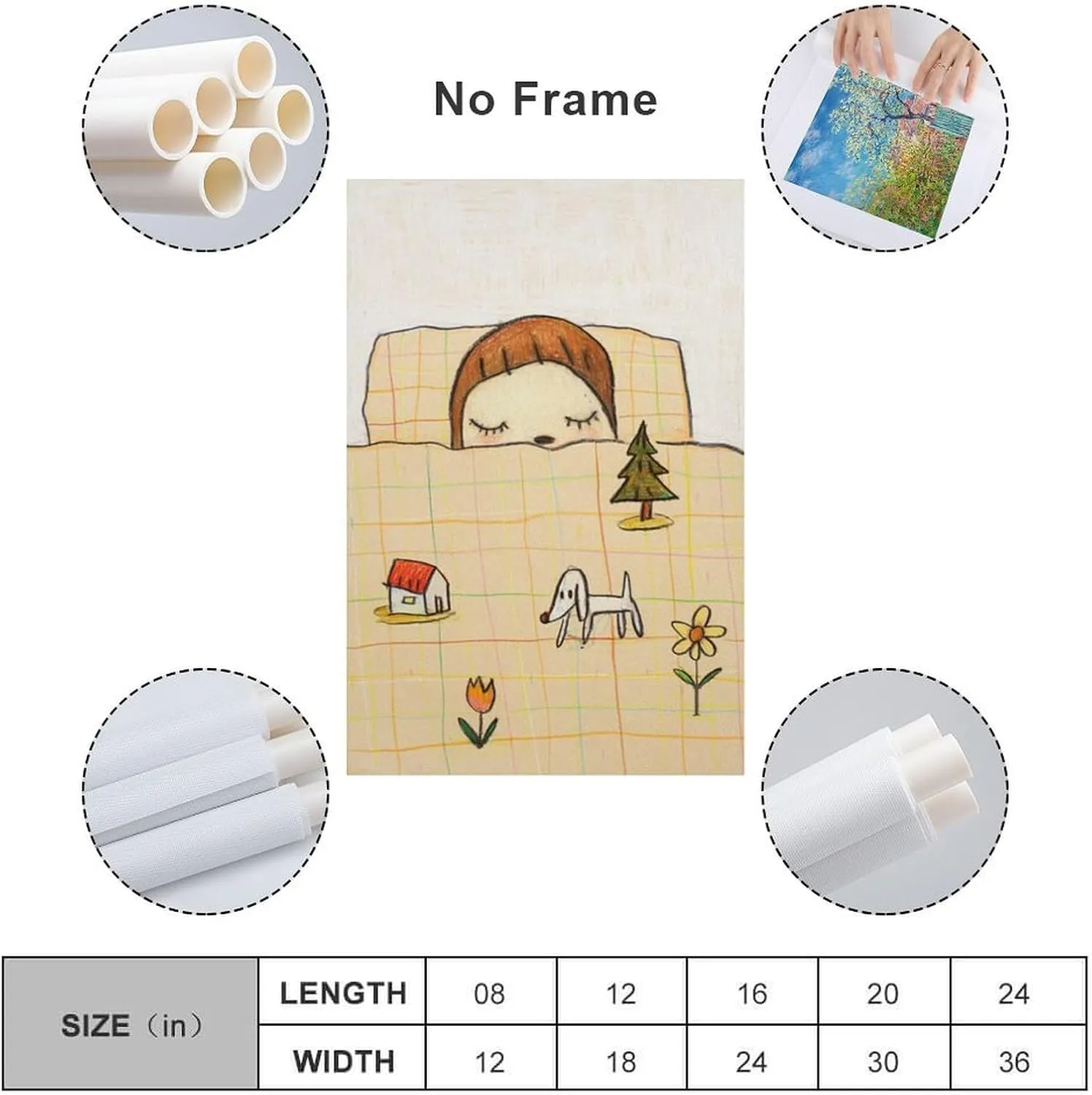 Yoshitomo Nara Posters for Room Contracted Cartoon Classic Painting Poster Canvas Wall Art Posters For Room Aesthetics And Decor Poster For Living Room Bedroom Office Decor 08x12inch(20x30cm) Unframe