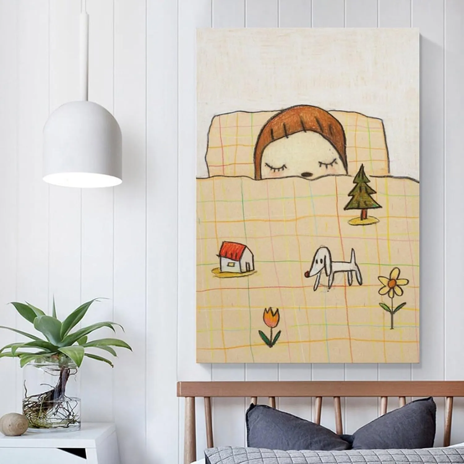 Yoshitomo Nara Posters for Room Contracted Cartoon Classic Painting Poster Canvas Wall Art Posters For Room Aesthetics And Decor Poster For Living Room Bedroom Office Decor 08x12inch(20x30cm) Unframe