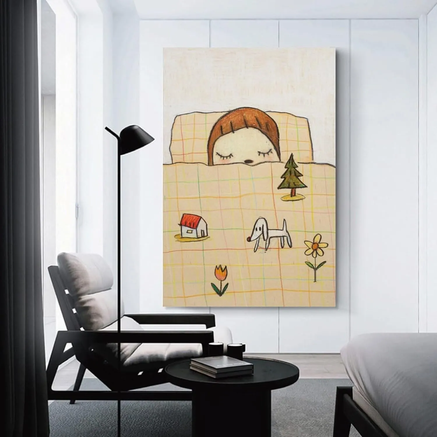 Yoshitomo Nara Posters for Room Contracted Cartoon Classic Painting Poster Canvas Wall Art Posters For Room Aesthetics And Decor Poster For Living Room Bedroom Office Decor 08x12inch(20x30cm) Unframe