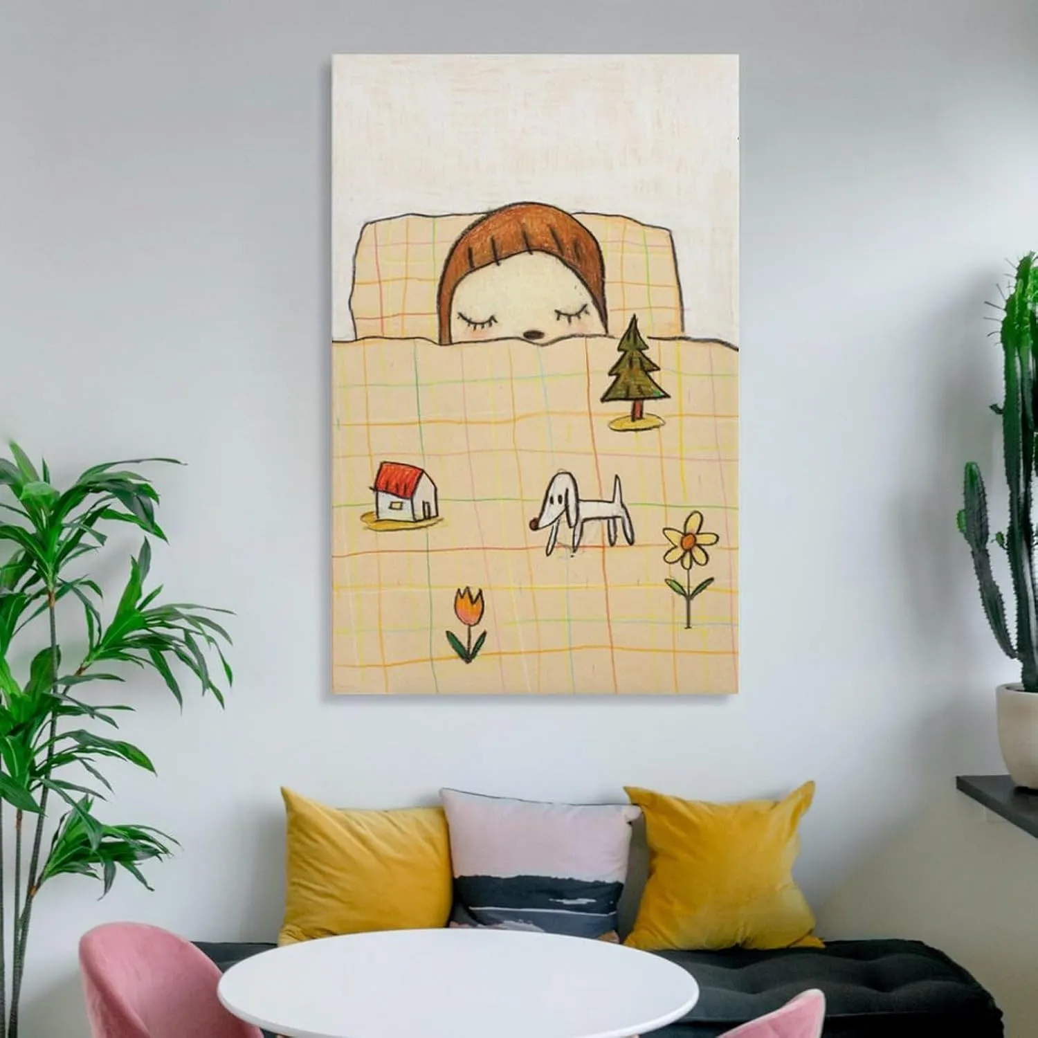 Yoshitomo Nara Posters for Room Contracted Cartoon Classic Painting Poster Canvas Wall Art Posters For Room Aesthetics And Decor Poster For Living Room Bedroom Office Decor 08x12inch(20x30cm) Unframe