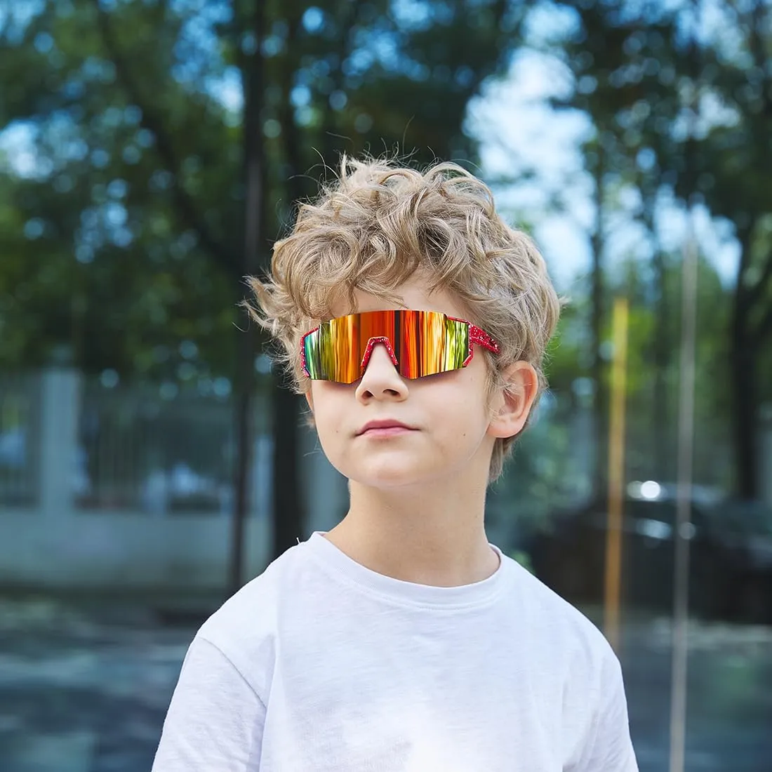 Youth Baseball Sunglasses for Boys Girls Age 6-12 Softball Cycling Sports Sunglasses for Kids Lightweight Frame