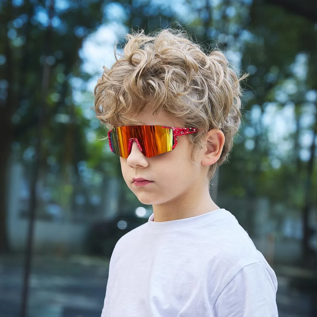 Youth Baseball Sunglasses for Boys Girls Age 6-12 Softball Cycling Sports Sunglasses for Kids Lightweight Frame