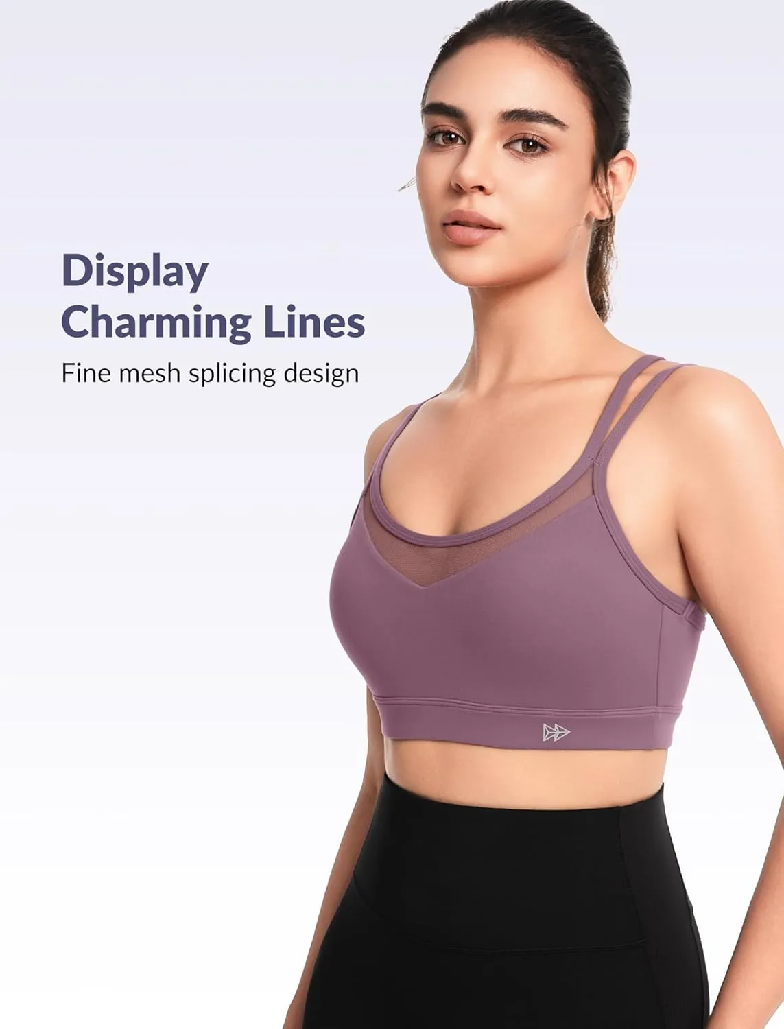 Yvette Sports Bra Lightweight Cloud Series for Women Mesh Splicing Style