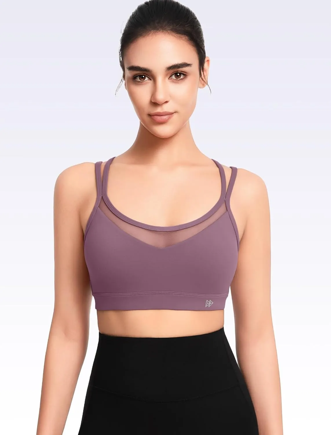 Yvette Sports Bra Lightweight Cloud Series for Women Mesh Splicing Style