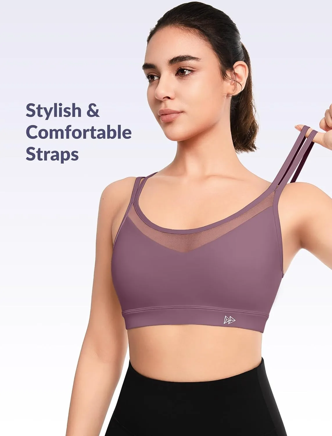 Yvette Sports Bra Lightweight Cloud Series for Women Mesh Splicing Style