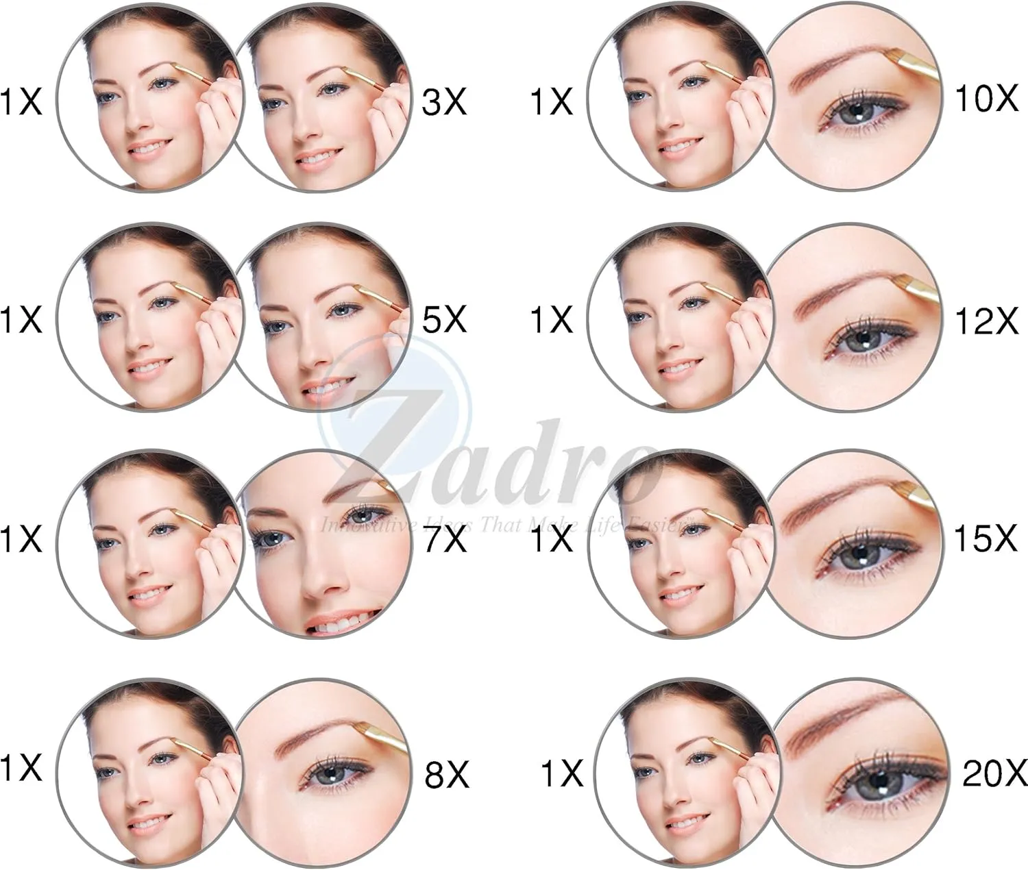 Zadro Acrylic Dual-Sided Handheld Mirror