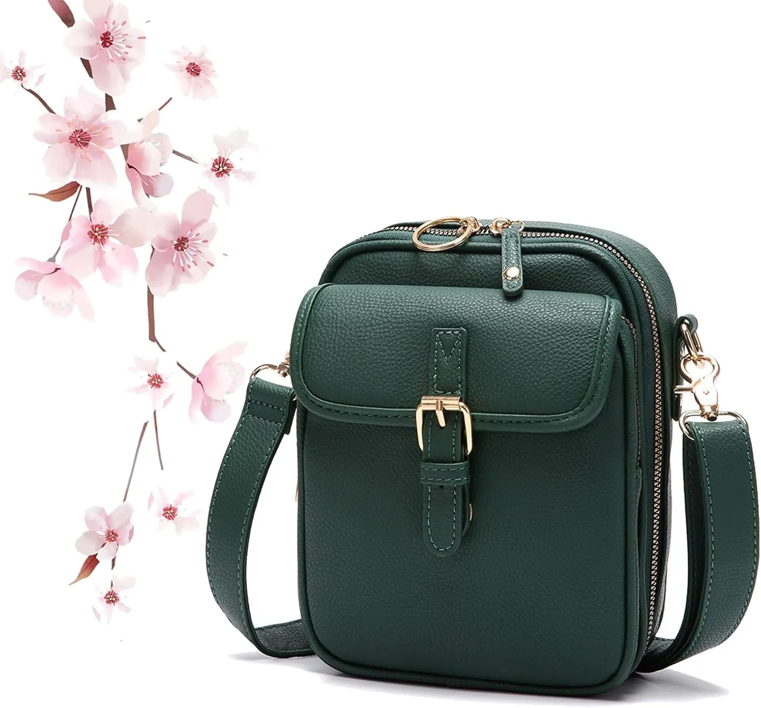 Zealburst Crossbody Leather Bag, Forcipower Crossbody Leather Bag, Retro Double-Layer Large Capacity Messenger Bag