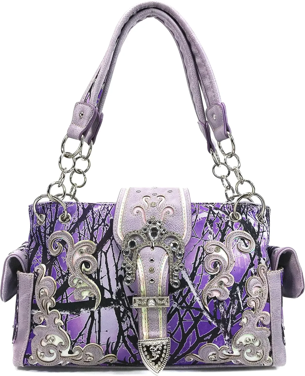 Zelris Camouflage Shine Glow Buckle Women Conceal Carry Shoulder Handbag