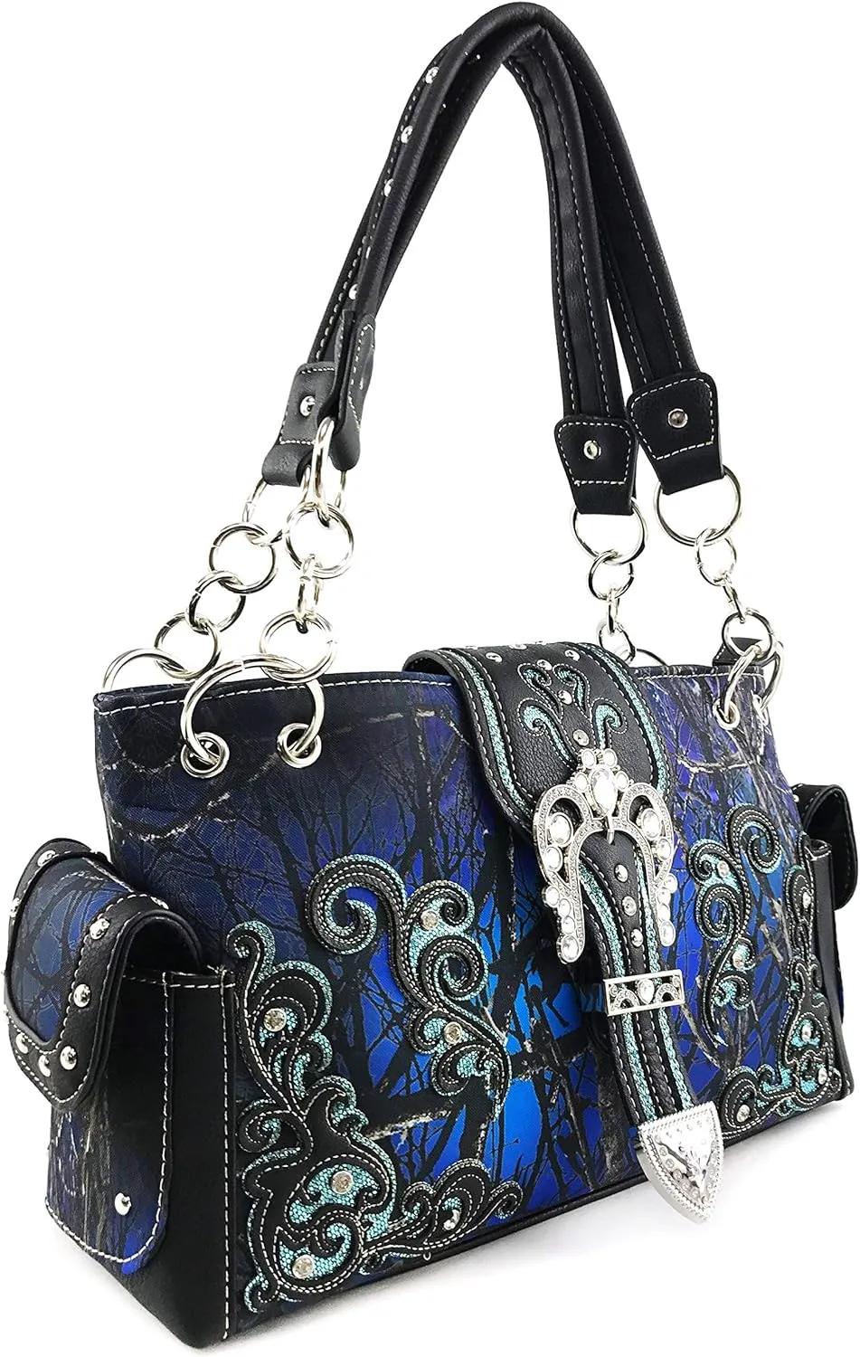 Zelris Camouflage Shine Glow Buckle Women Conceal Carry Shoulder Handbag