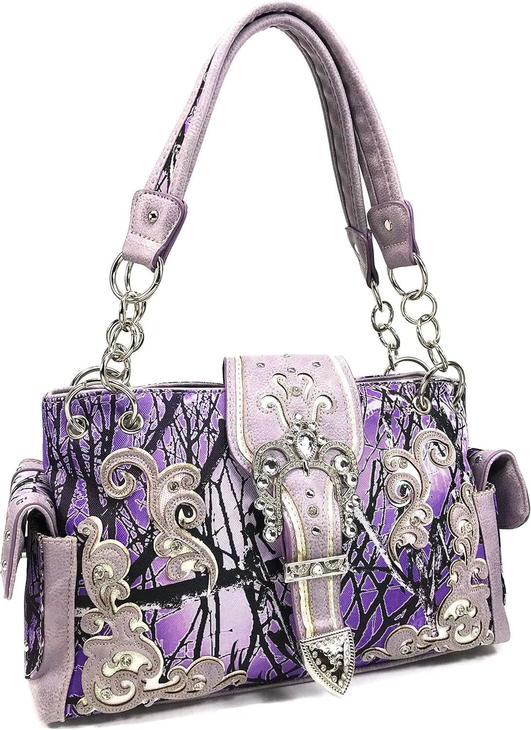 Zelris Camouflage Shine Glow Buckle Women Conceal Carry Shoulder Handbag