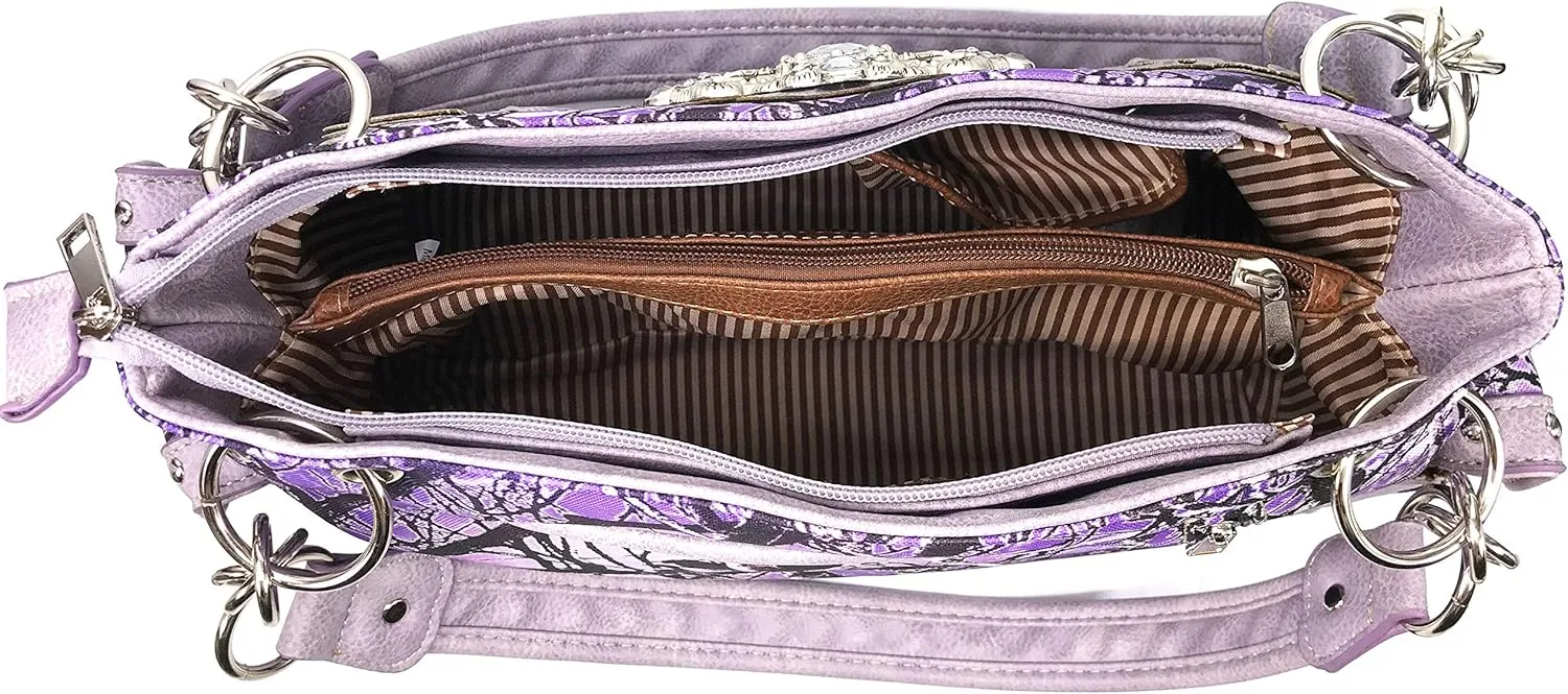 Zelris Camouflage Shine Glow Buckle Women Conceal Carry Shoulder Handbag