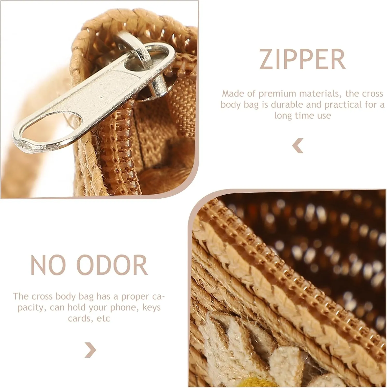 Zerodeko 2pcs Straw Children's Satchel Baby Decor Summer Crossbody Mini Purse Sunflower Gift Bag Purse for