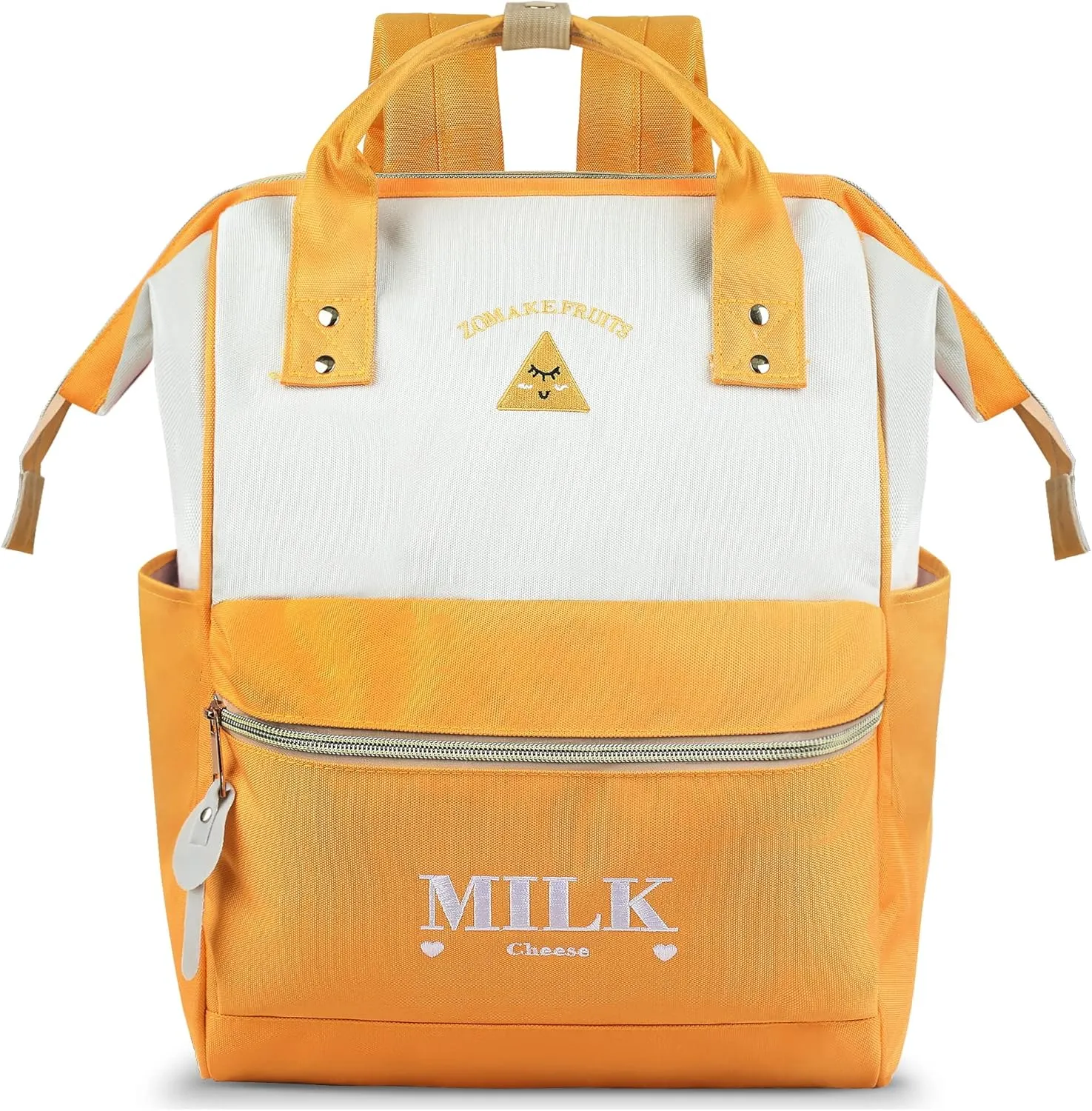 ZOMAKE 15.6 Inch Travel Laptop Backpack for Women Men - Anti Theft Water Resistant Bag Daypack - Computer Bag Business Work Cute Backpacks(Cheese)
